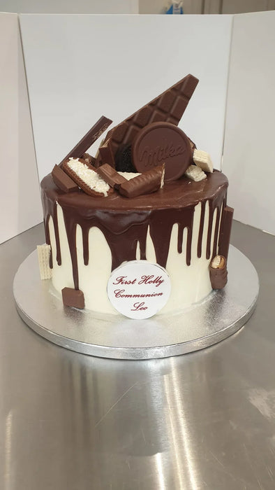 Communion Cake With Chocolate Topping