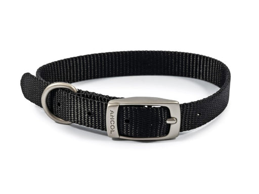 Dog Collar Nylon Black 14" Size 26 - 31cm