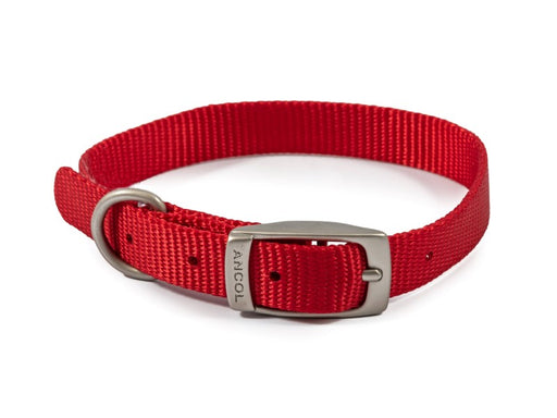 Dog Collar Nylon Red 12" Size 20 - 26cm