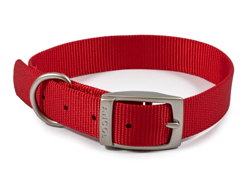 Dog Collar Red Nylon Viva 28 - 36 cm