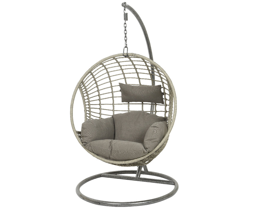 London Wicker Hanging Egg Chair Grey