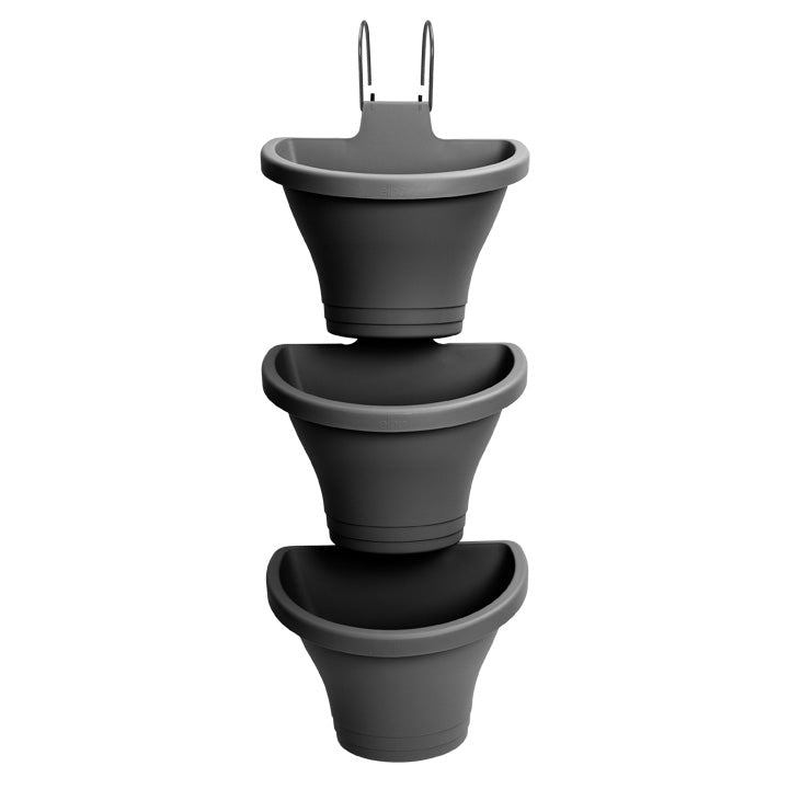 Elho Corsica Vertical Forest 24cm Set of 3 Anthracite