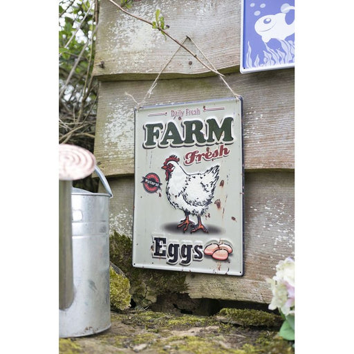 La Hacienda Embossed Sign "Farm Fresh Eggs"