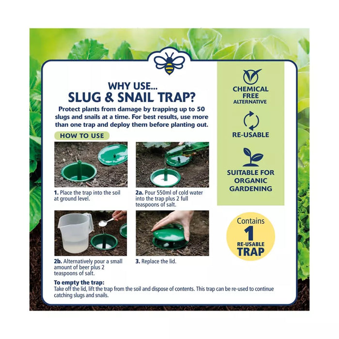 Growing Success Slug & Snail Trap - Suitable for Organic Gardening