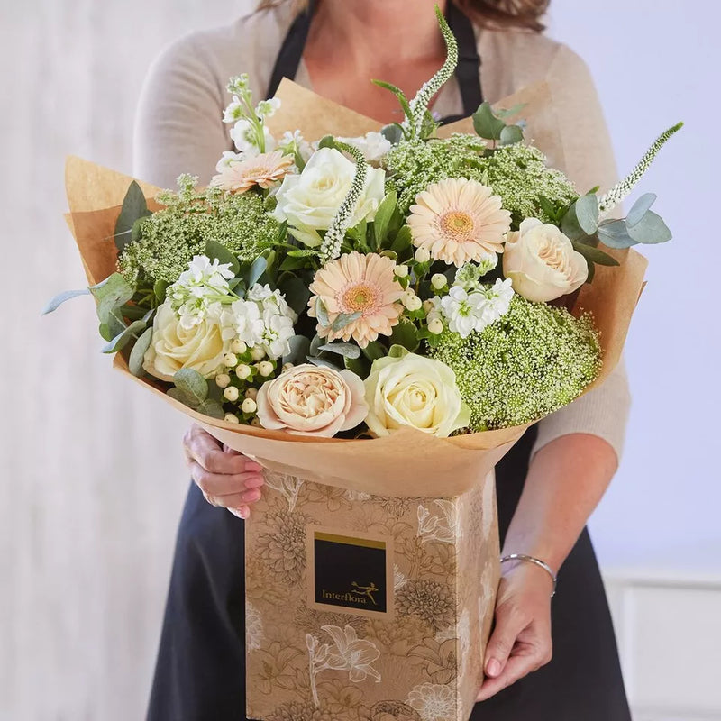 Sympathy hand-tied made with the finest flowers Neutrals €100 FB23