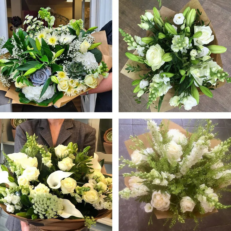 Sympathy hand-tied made with the finest flowers Neutrals €100 FB23