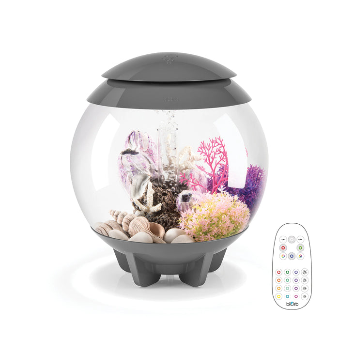 biOrb Halo Aquarium 15 Litre with Multi Colour LED Light-Remote Control Grey