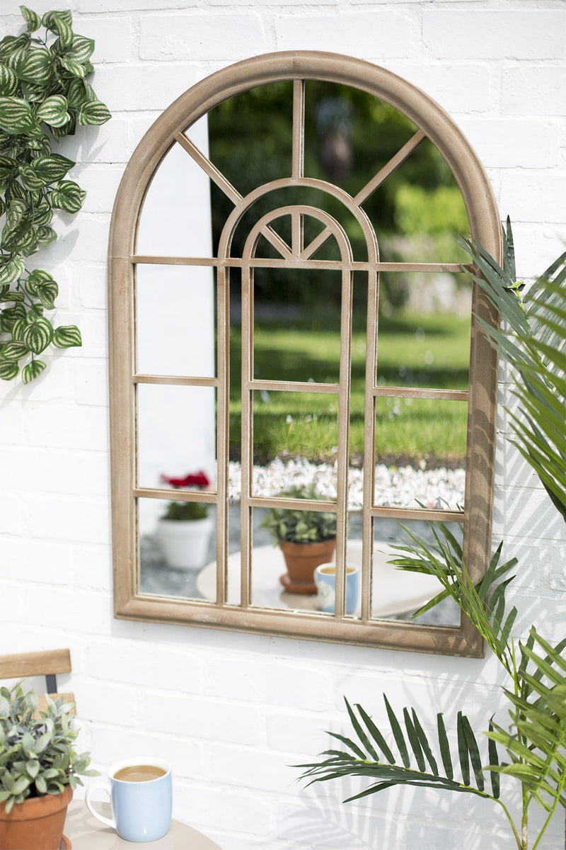 La Hacienda Aston & Wold Rounded Arch Garden Mirror
