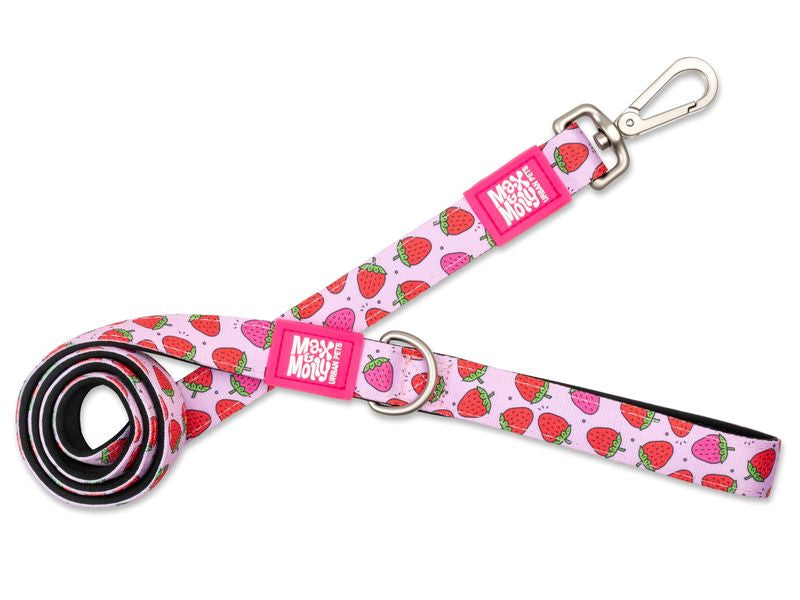 Max and Molly Dog Lead Strawberry Small 1.5cmx120cm