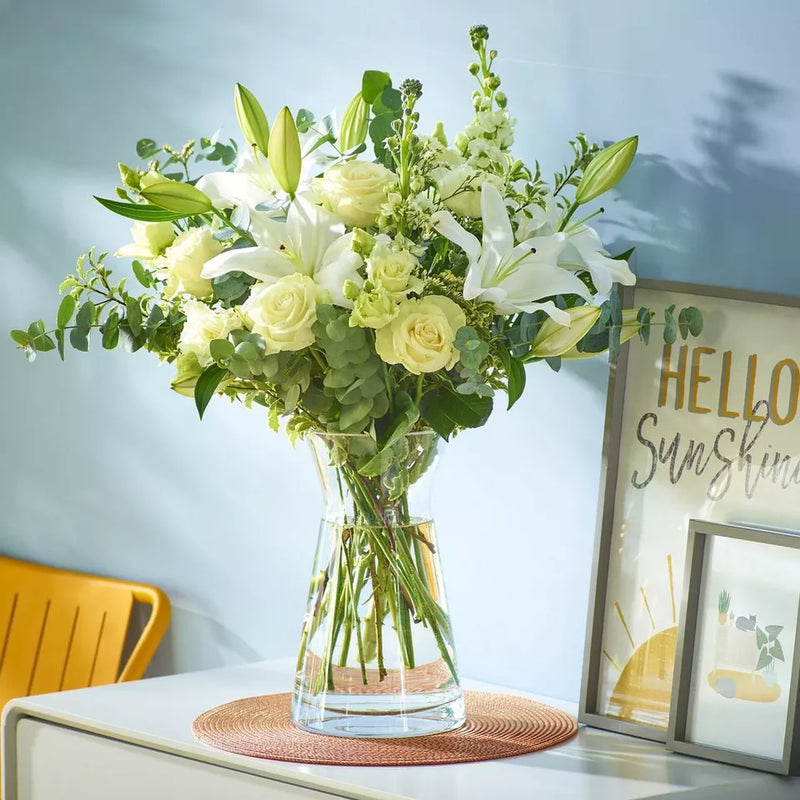 White Rose and Lily Bouquet