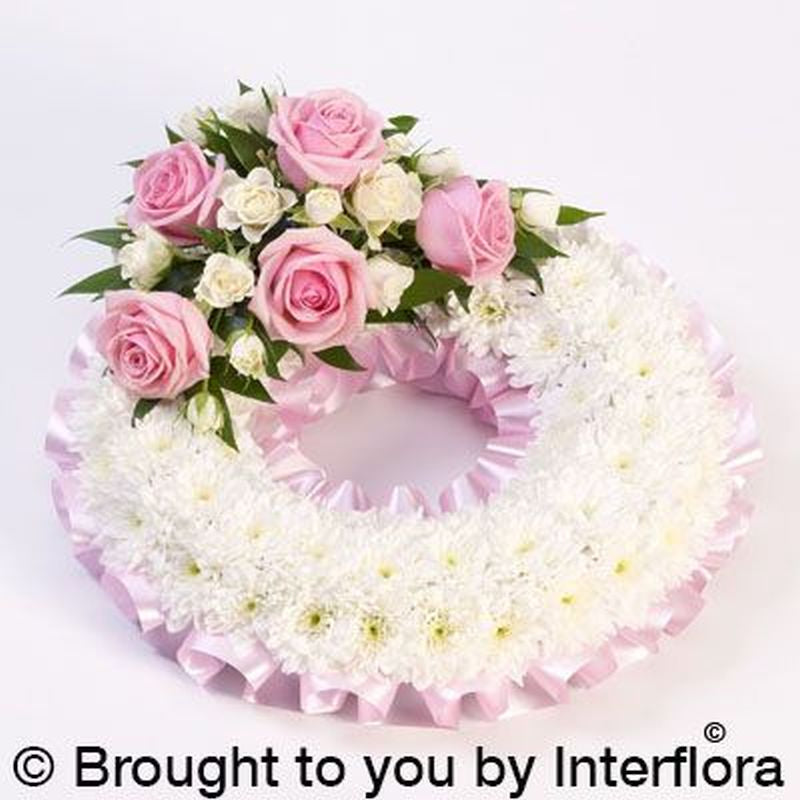 Traditional Wreath - White and Pink