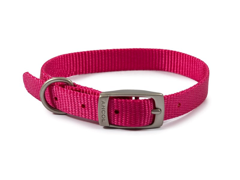 Viva Dog Collar Nylon Raspberry 12" Size 1