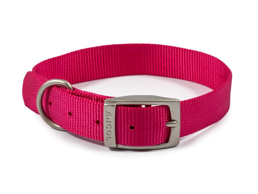 Viva Dog Collar Nylon Raspberry 18'' Size 4
