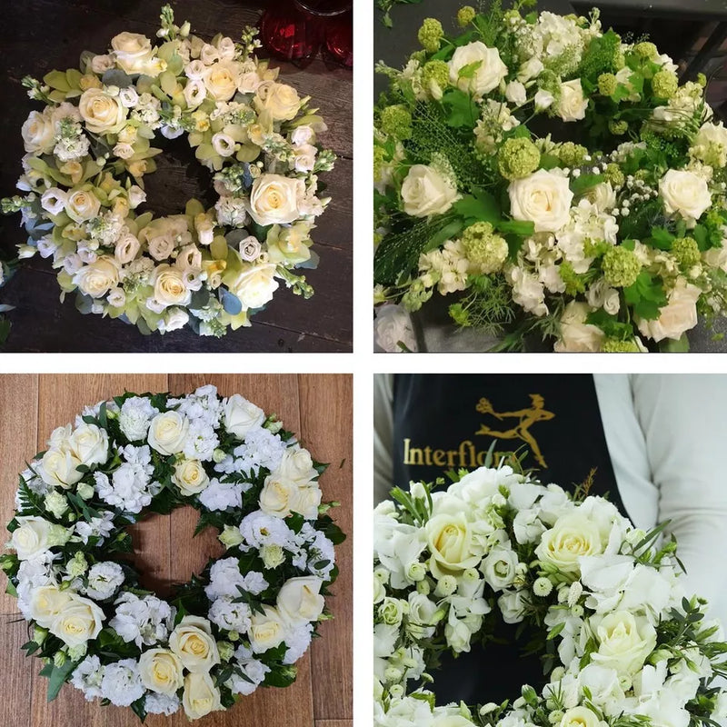 Funeral wreath made with the finest flowers
