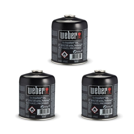 Weber Disposable Gas Canister Triple Pack 445g x 3