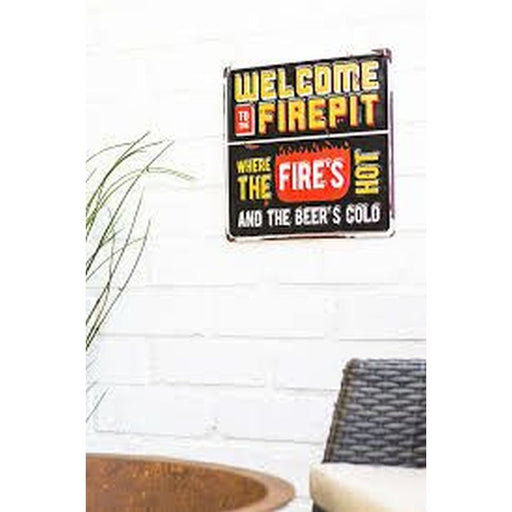La Hacienda Embossed Sign "Welcome to the Firepit"