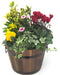 Wooden Planted Brown or Grey Barrell with Seasonal Colour