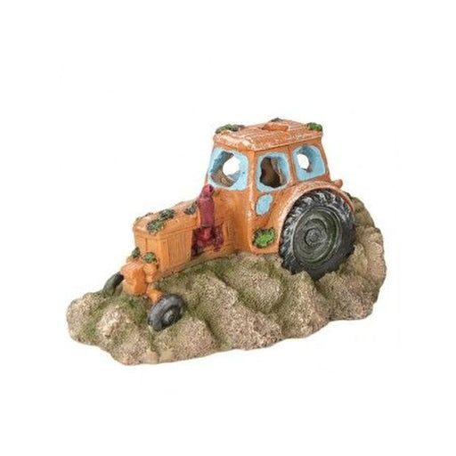 Aquarium Ornament Yellow Tractor