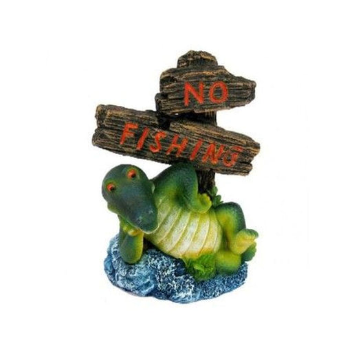 Betta Aquarium Ornament Croc No Fishing Sign