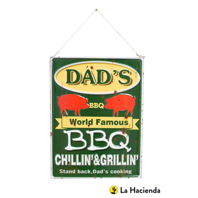 La Hacienda Embossed Sign ''Dad's BBQ''