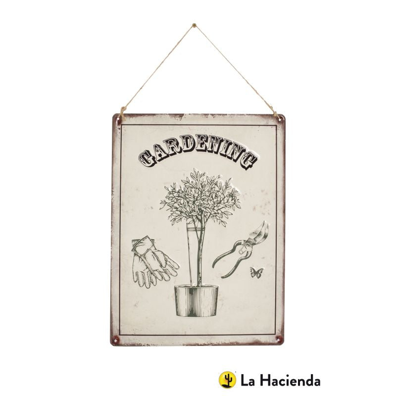 La Hacienda Embossed Sign ''Gardening''