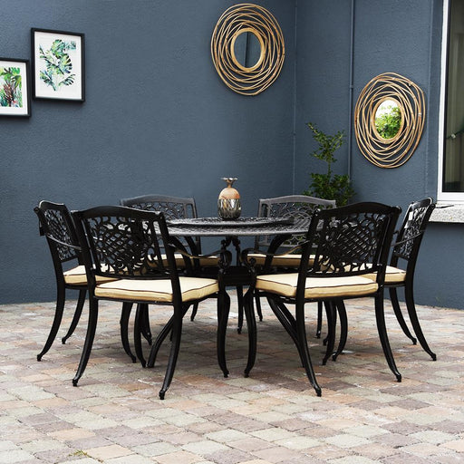 Toulouse - 6 Seat Set with Round Table & Lazy Susan Bronze