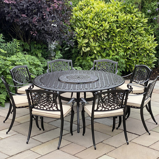 Toulouse - 8 Seater Set with Round Table & Lazy Susan Bronze