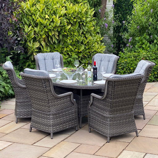 Boston - 6 Seater Set with Oval Table Dark Grey