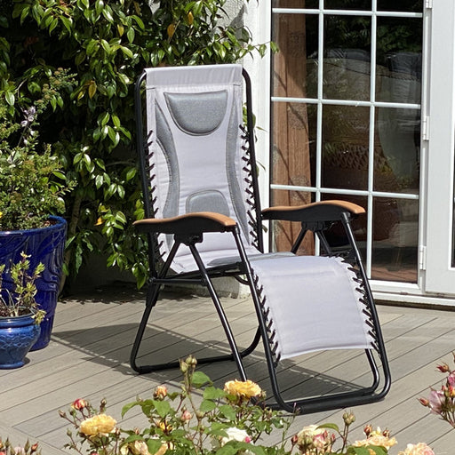 Light Grey Deluxe Zero Gravity Relaxer Chair