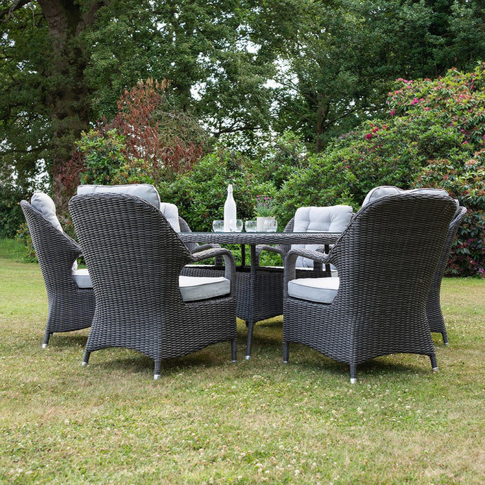 Valencia - 6 Seater Set with Oval Table (Grey)