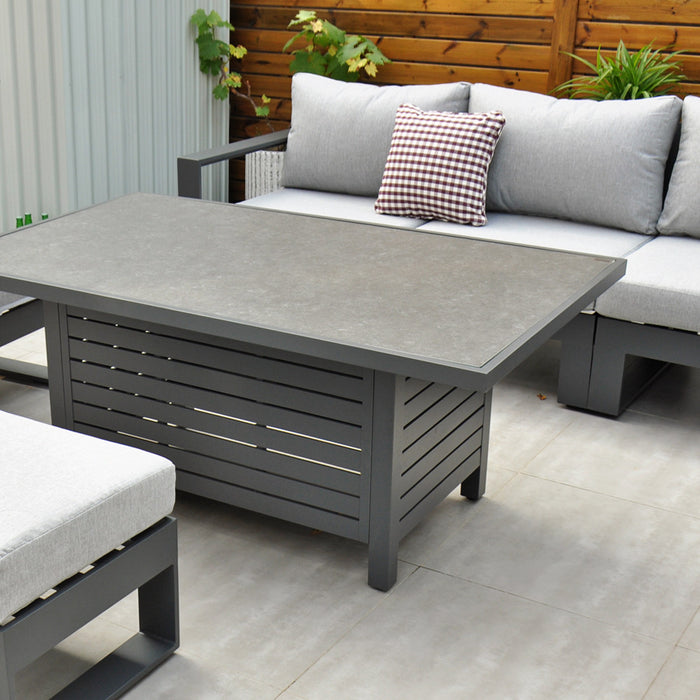 Panama Corner Set with Casual Table (Dark Grey)