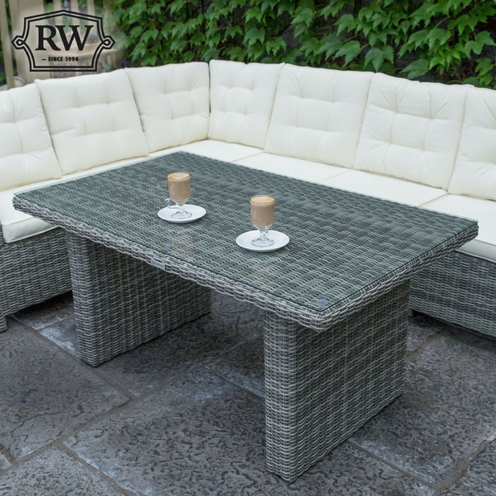 Oxford - Corner Sofa Set with Rectangular Table Light Grey