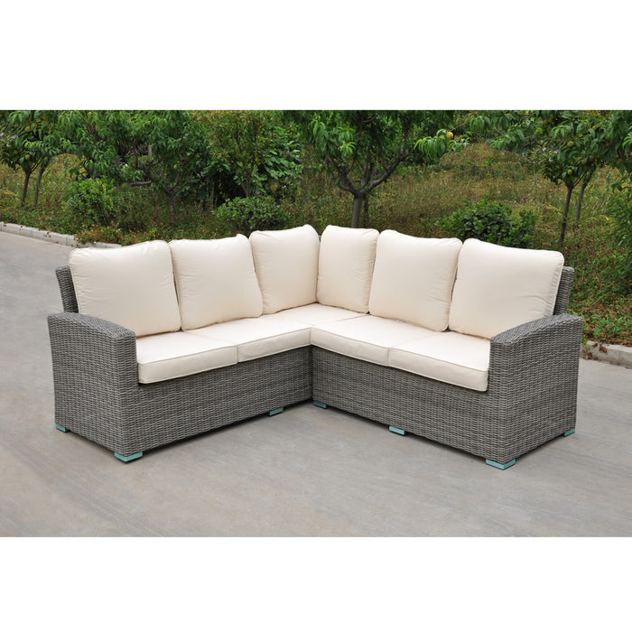 RW - Corner Sofa Set with Square Table Dark Grey