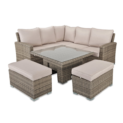 RW - Corner Sofa Set with Square Table Natural