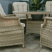 Hampton - 6 Seat Set with 135cm Round Table Sand Colour Cushions
