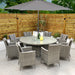 Cuba - 8 Seat Set with 170cm Round Table Light Grey