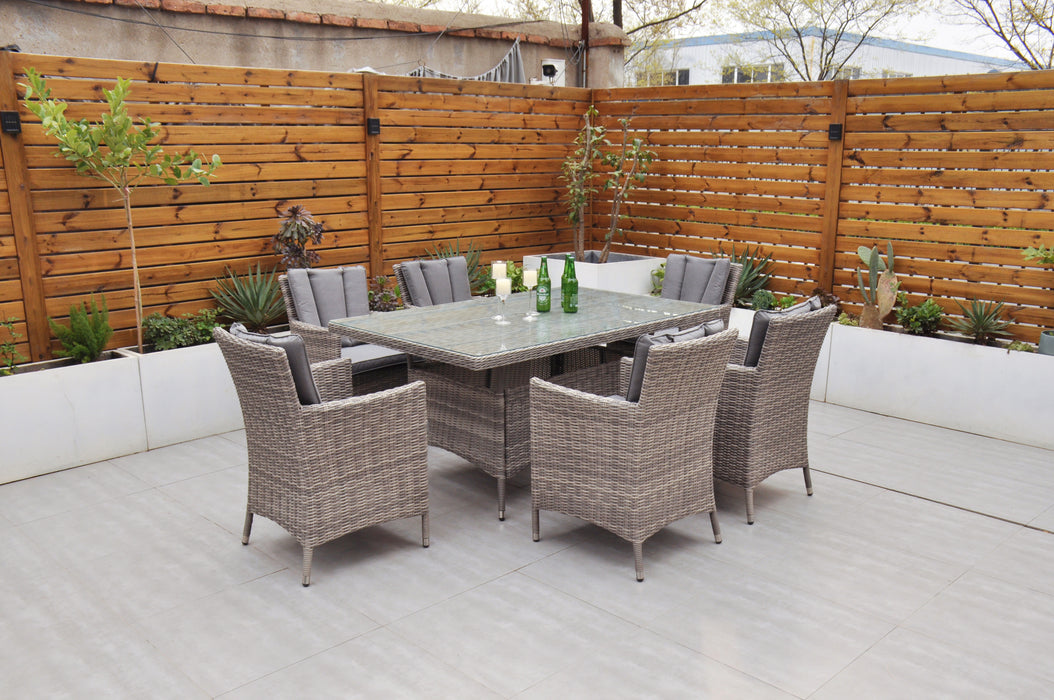 Oxford 6 Seater Rectangle Set -( Dark Grey )
